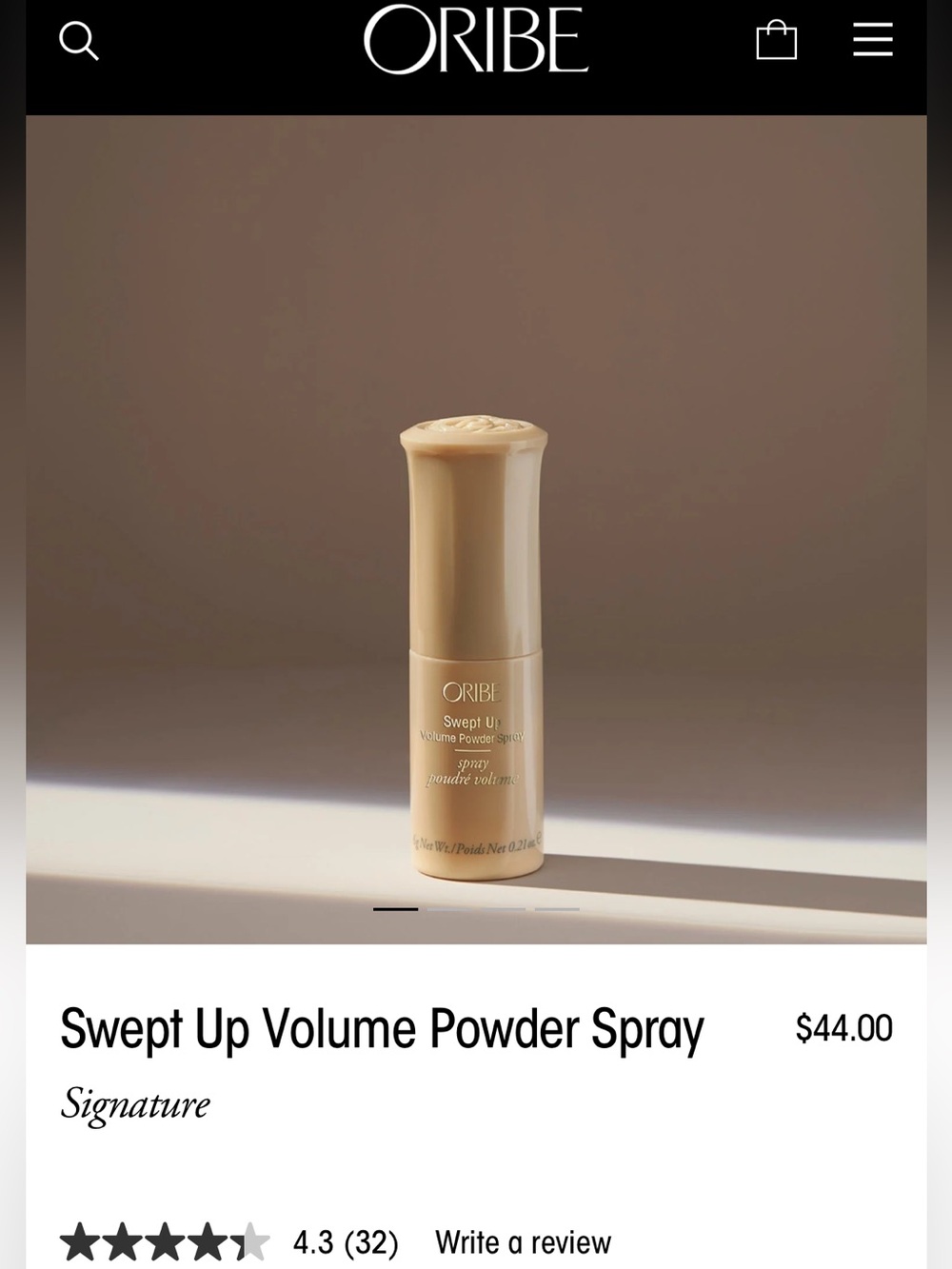 Oribe Swept Up Volume Powder— Cream Beige